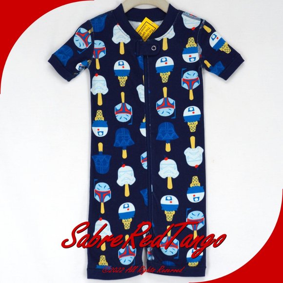 Hanna Andersson Other - NWT Hanna Andersson Organic Baby Shortie Zip Sleeper Star Wars Navy 90 3T 3